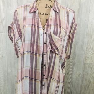 Maurices Tops - Maurice’s | Plaid Button Down Muscle Tee | #34 Maurices Tops - Maurice’s | Plaid Button Down Muscle Tee | #34
